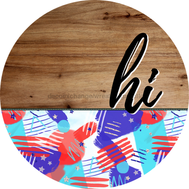 Patriotic Door Hanger Hi Dco - 01481 - Dh 18’ Round Wood
